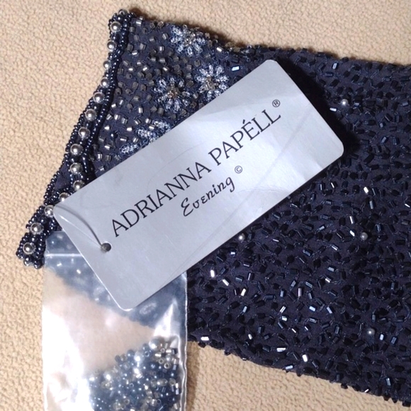 Adrianna Papell beaded black top and jacket XL - Picture 8 of 9